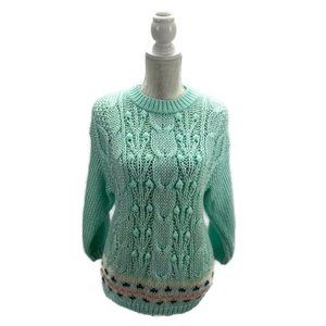 Vintage Chunky Hand Knit Pullover Sweater Size M